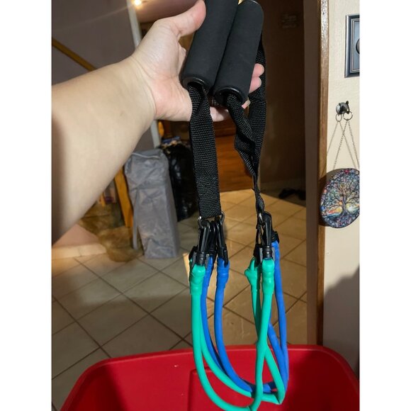 Urban Rebounding Resistance Exercise Bands W Handles & Carabiner Clips Workouts - Picture 15 of 15